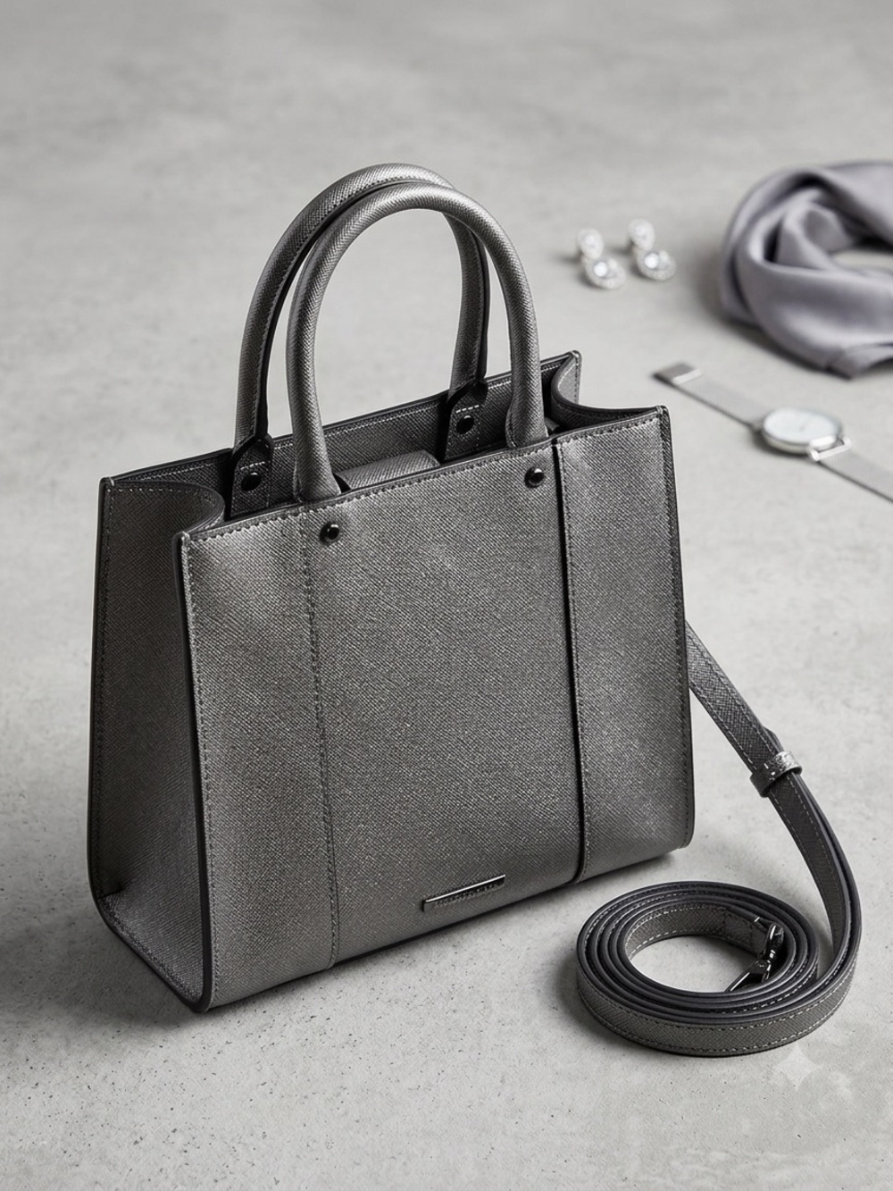 Rebecca Minkoff Mini MAB Bag in Metallic Silver